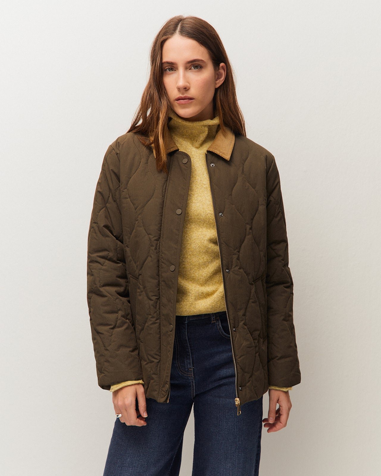 Anorak con cuello de pana · Verde