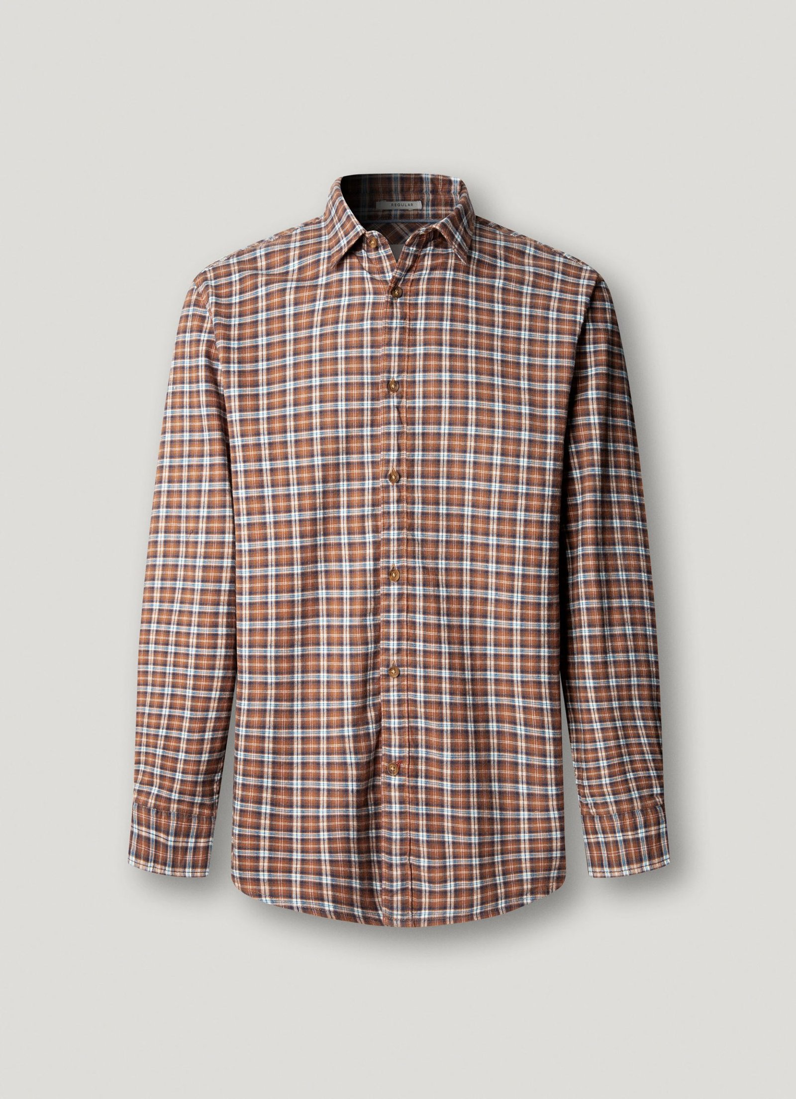 Camisa cuadros fit regular · Dk Rust Orange