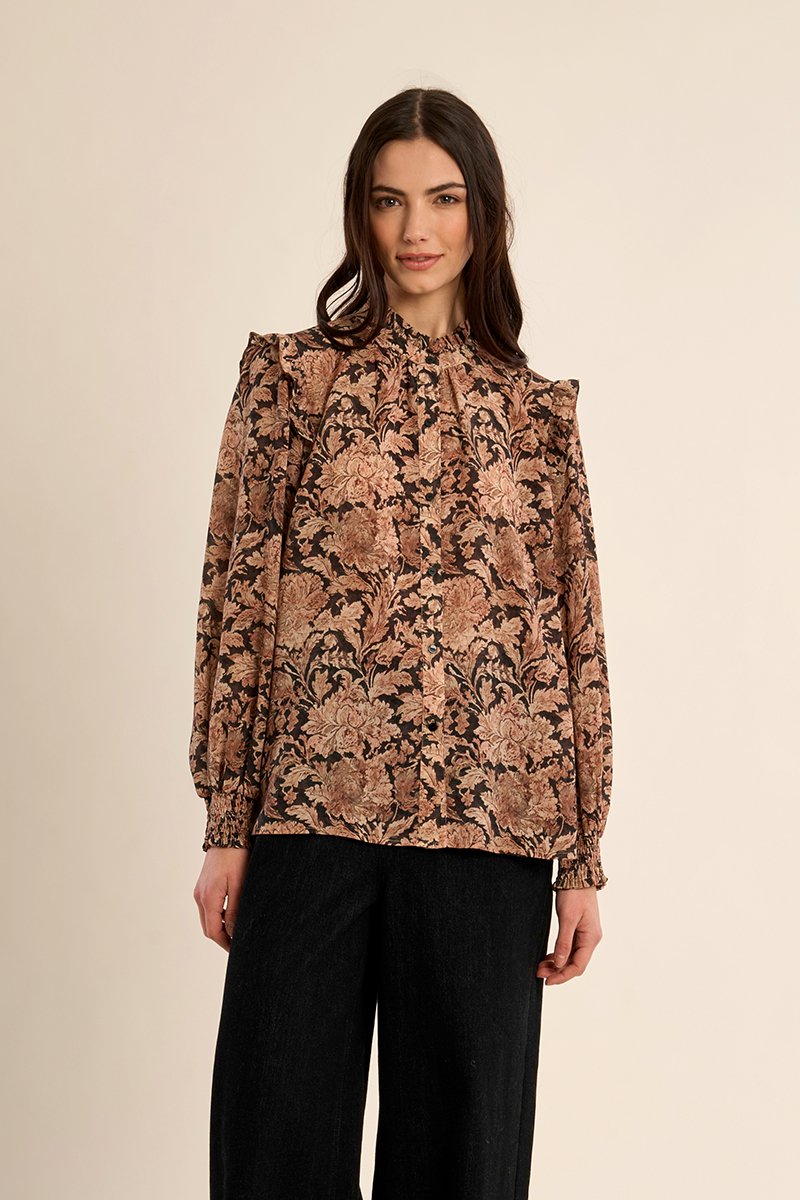 Camisa de manga larga con estampado · Black Olympe