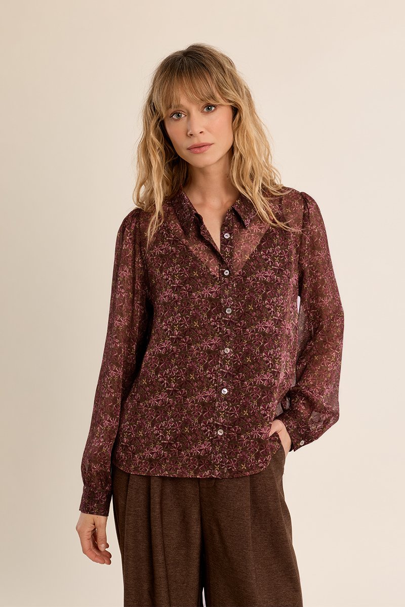 Camisa de manga larga con estampado · Khaki Olga