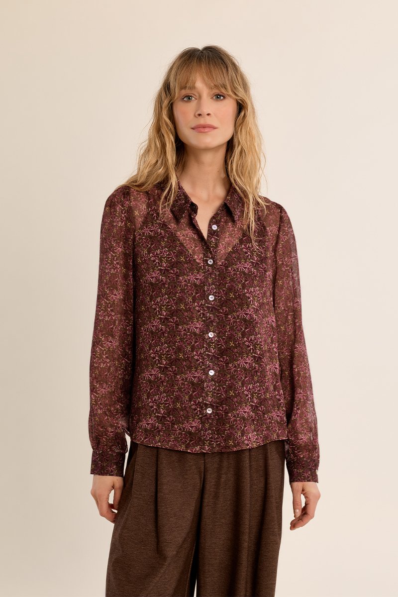 Camisa de manga larga con estampado · Khaki Olga