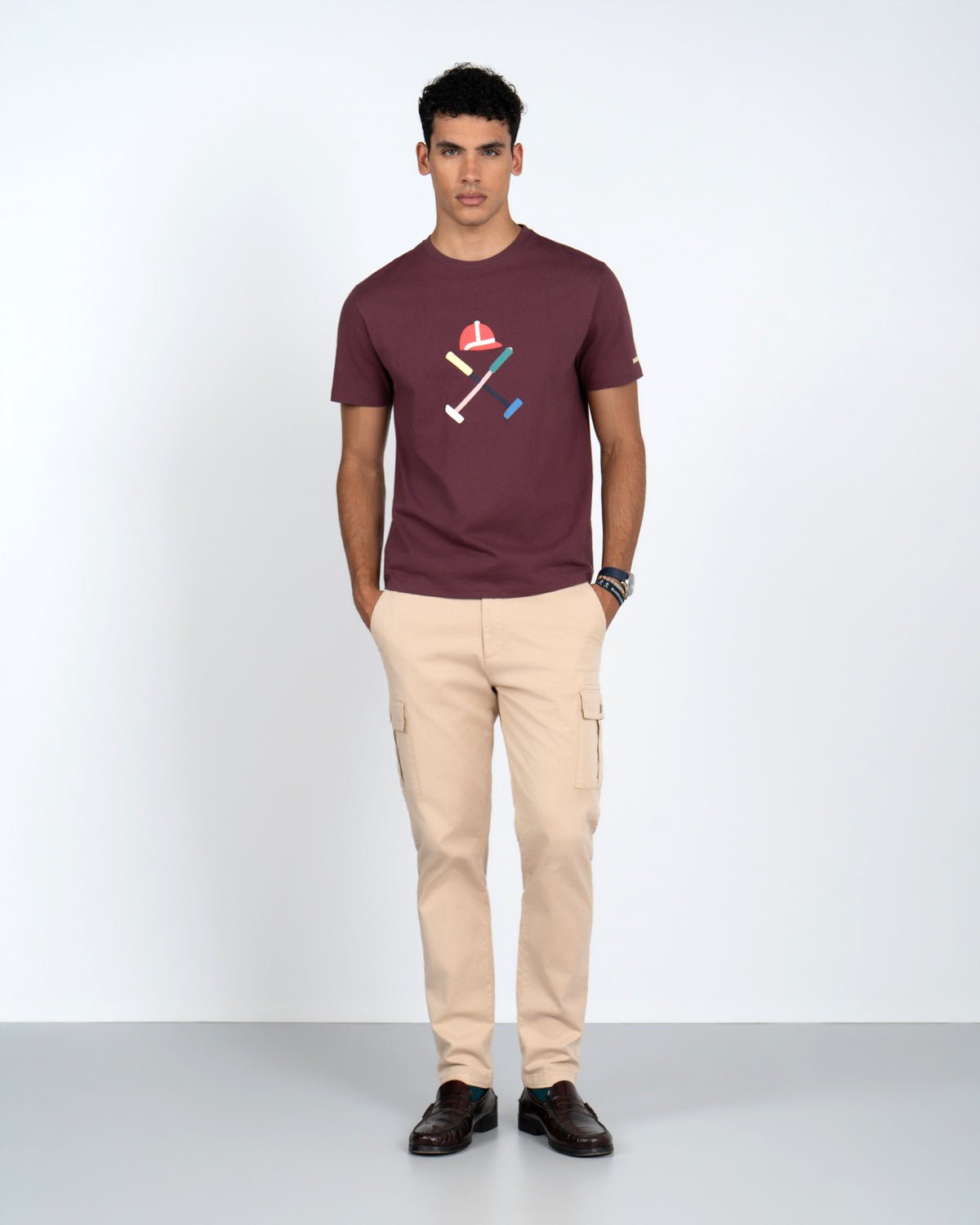 Camiseta Vermont · Burgundy Bloom