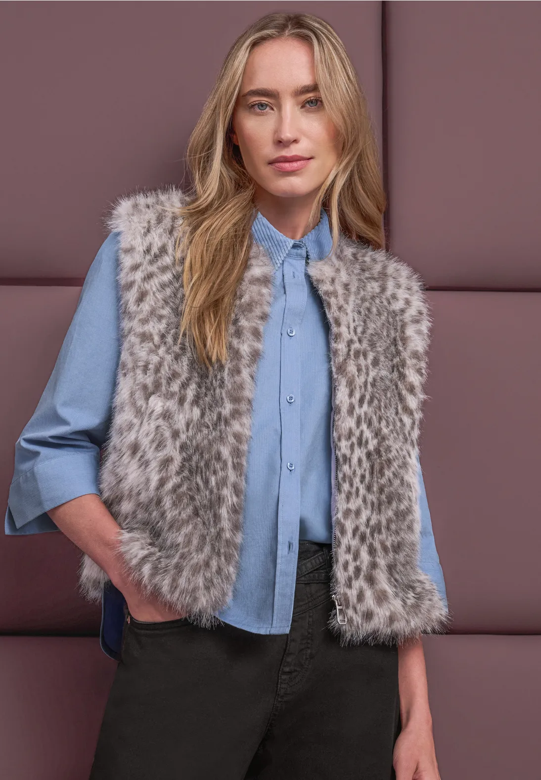 Chaleco Streetone Pelo · Beige