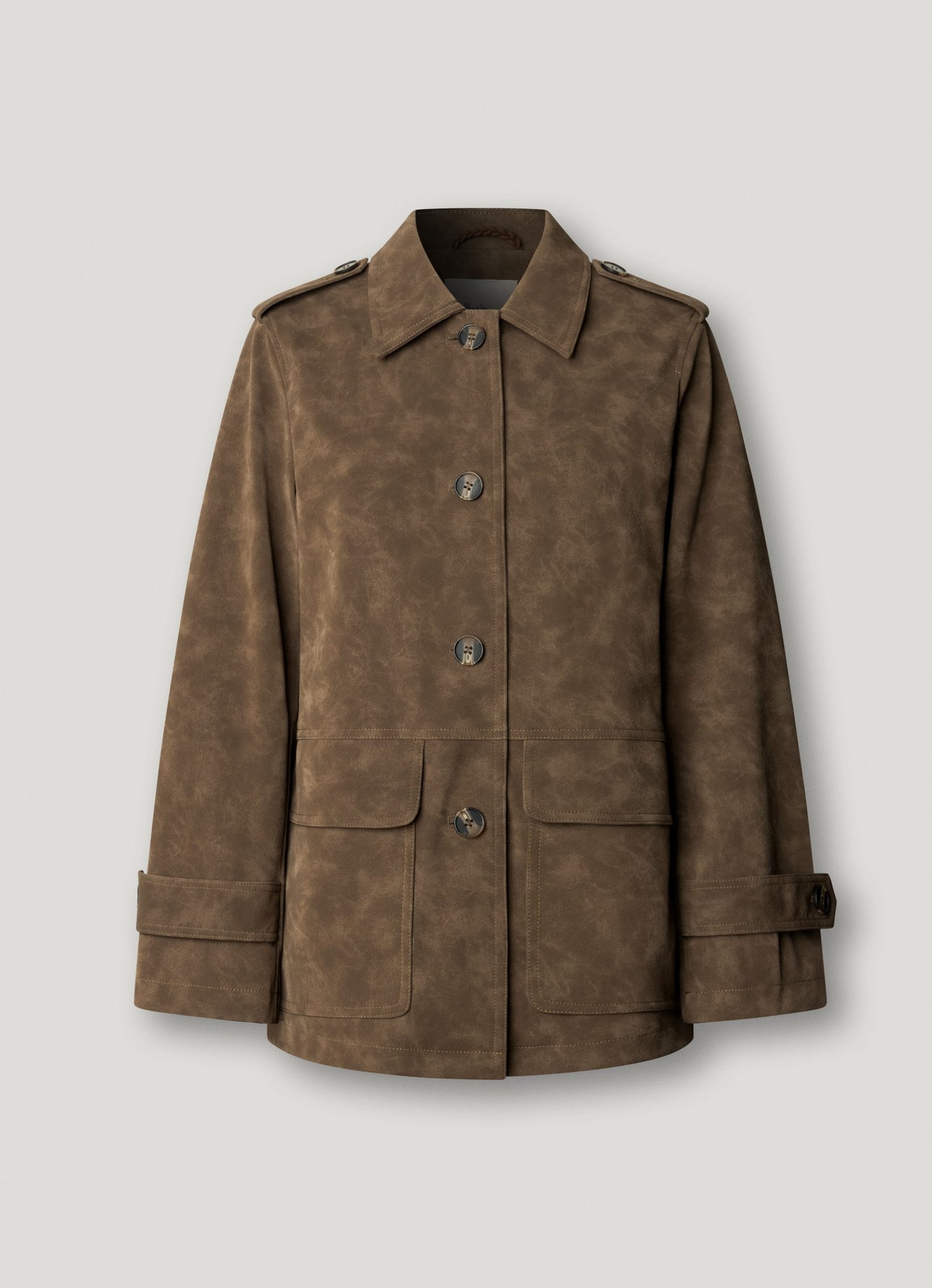Chaqueta efecto ante · Chocolate Brown