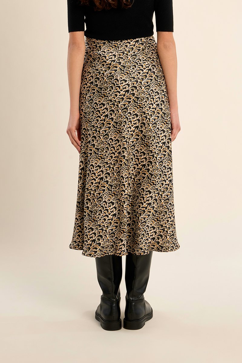 Falda larga con estampado · Black Leonie