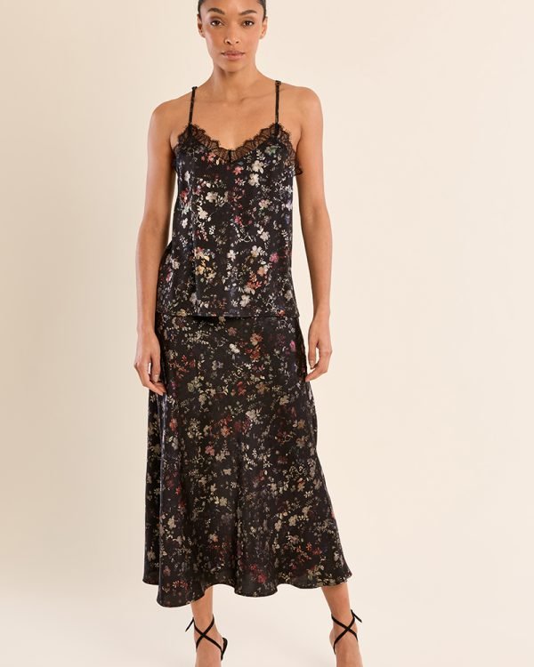 Falda larga estampado floral