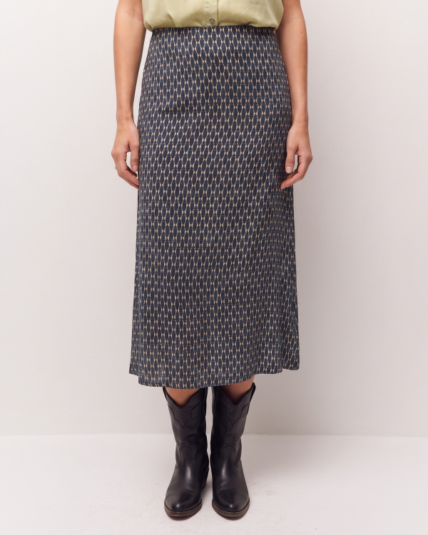 Falda midi con un estampado gemoétrico
