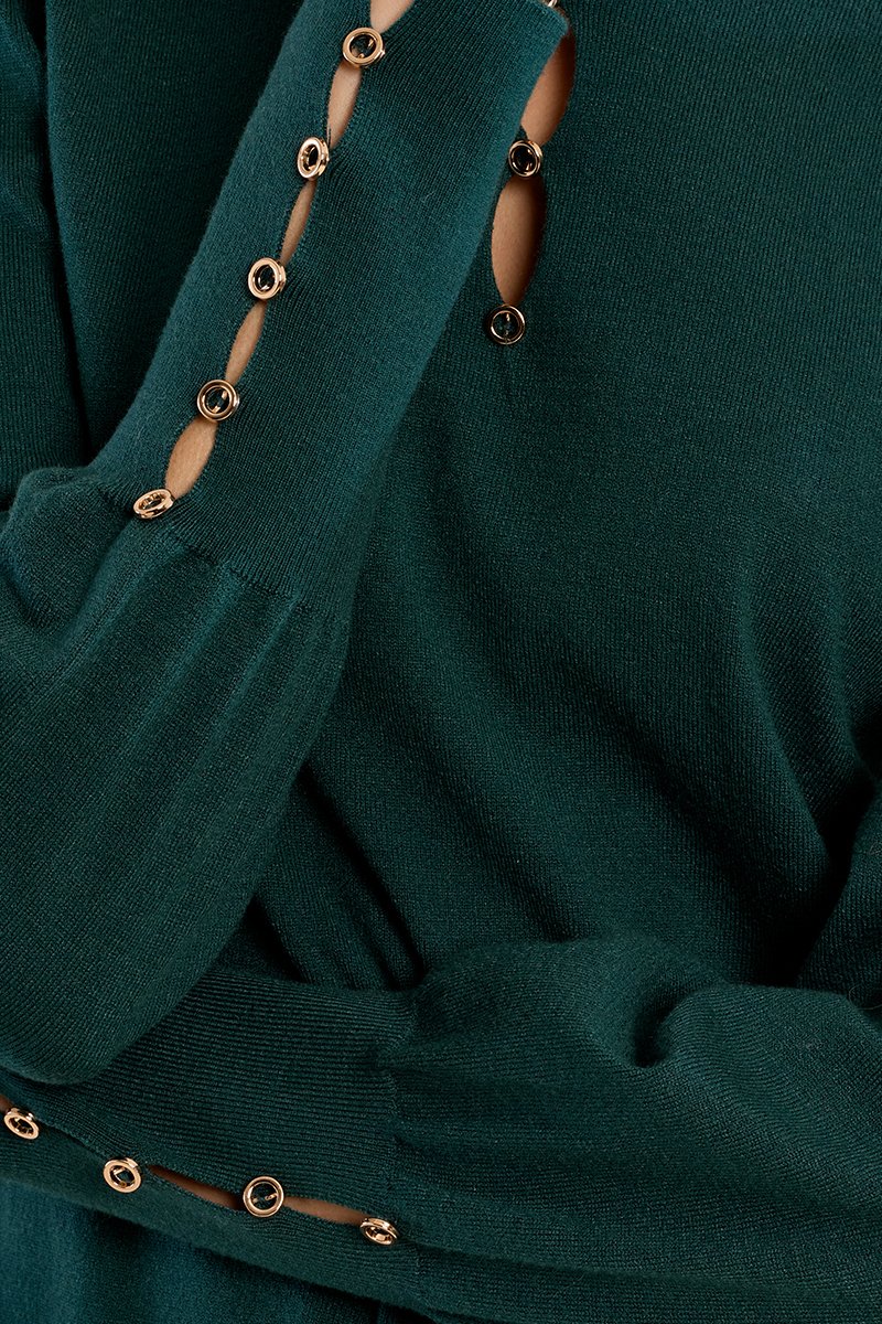 Jersey de manga larga detalle aberturas · Forest Green