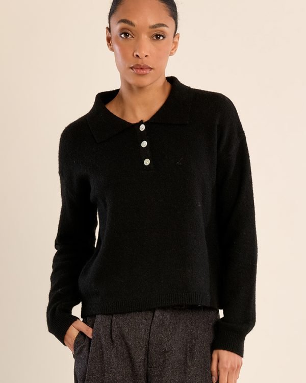 Jersey de manga larga y cuello solapa