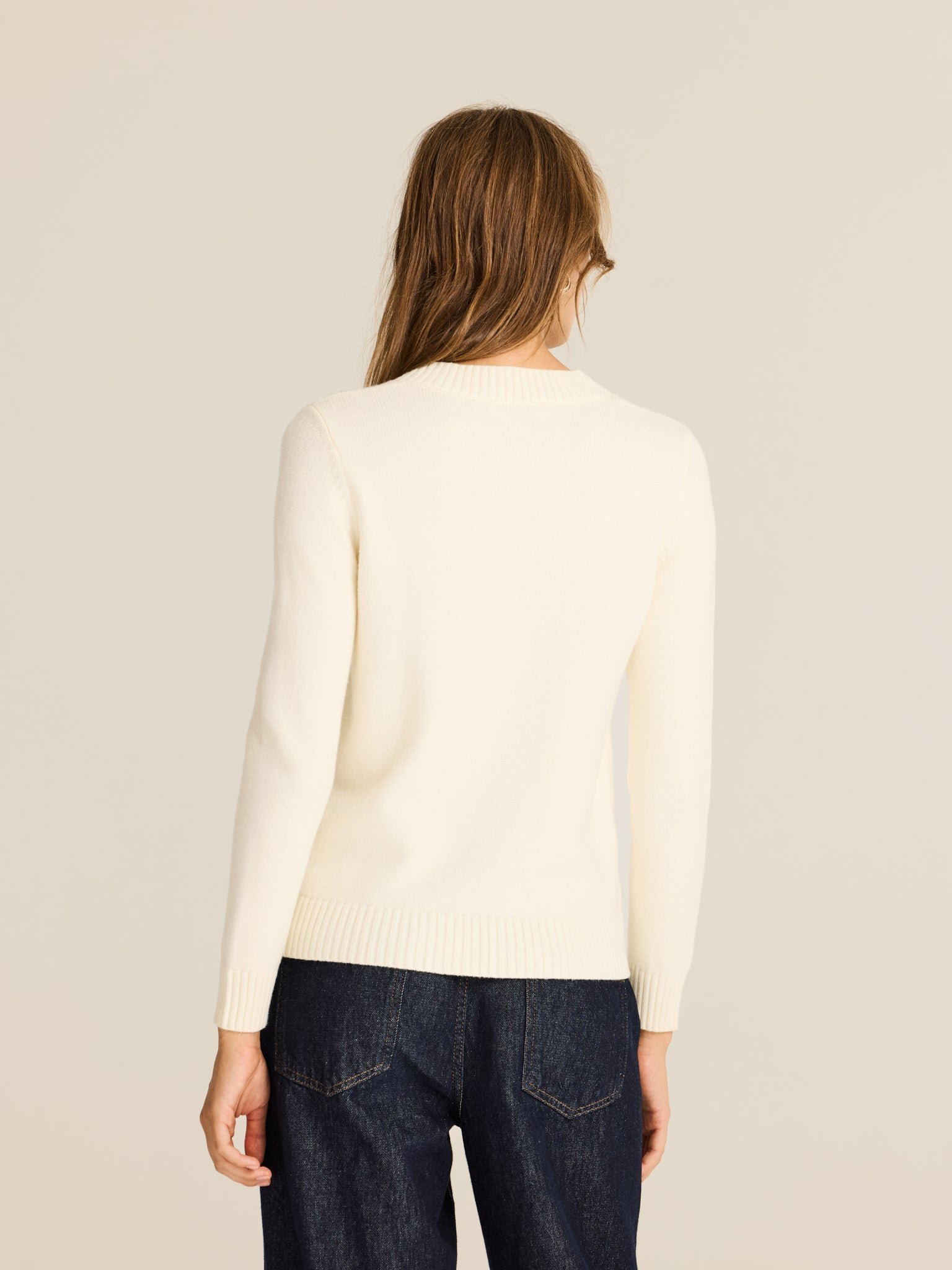Jersey de punto con trenzas · Crudo