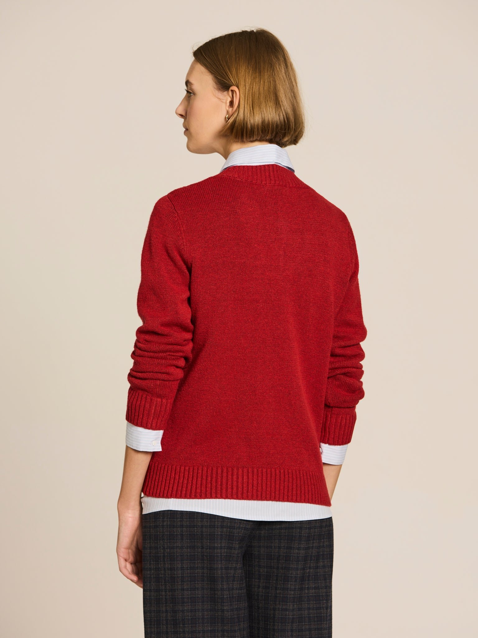 Jersey de punto con trenzas · Rojo