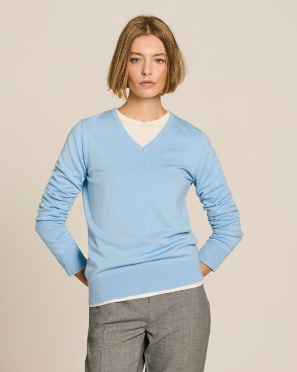 Jersey de viscosa con escote en V