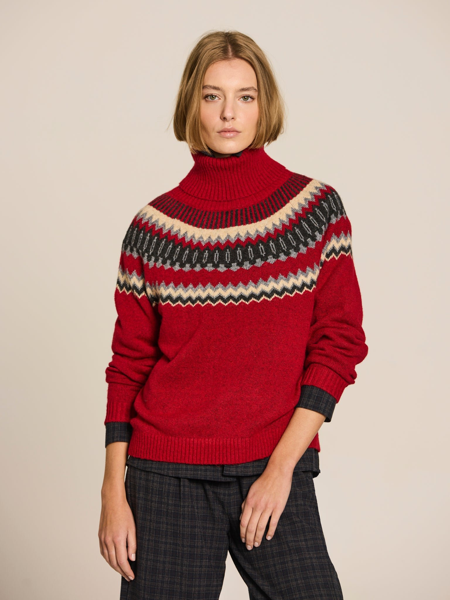 Jersey jacquard · Rojo