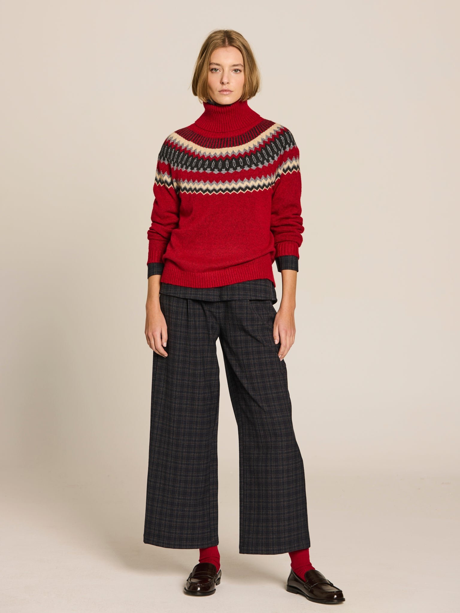 Jersey jacquard · Rojo