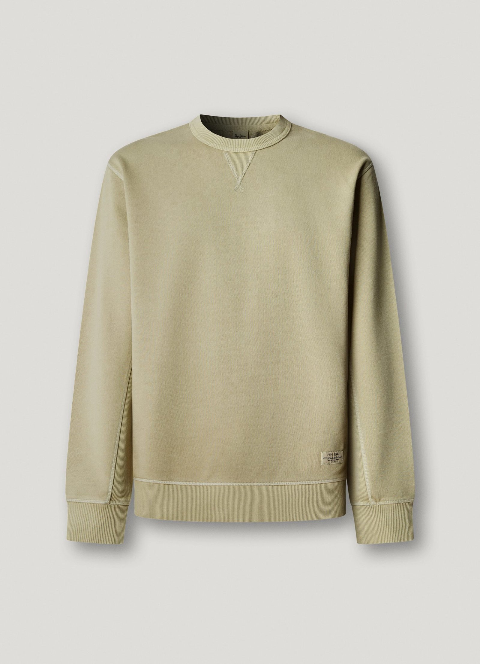 Sudadera cuello redondo fit regular · Washed Army Green